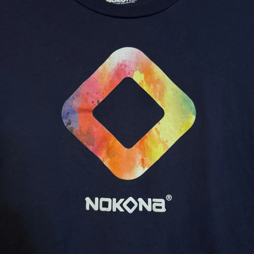 Nokona T-Shirt Men's Navy Blue XXL 100% Cotton Crew Neck Made in USA